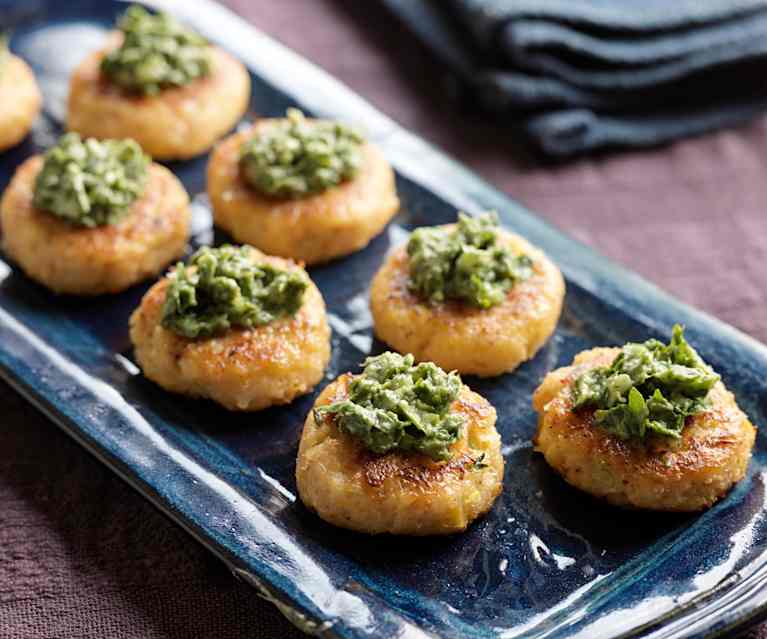 Mini Crab cakes with Cilantro Pesto Mini Crab cakes with Cilantro Pesto
