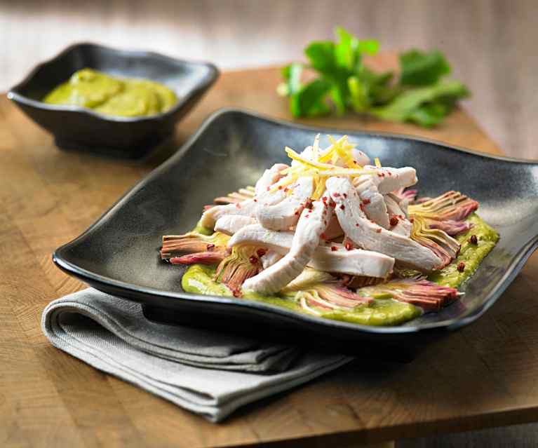 Straccetti di pollo alla maionese verde Straccetti di pollo alla maionese verde