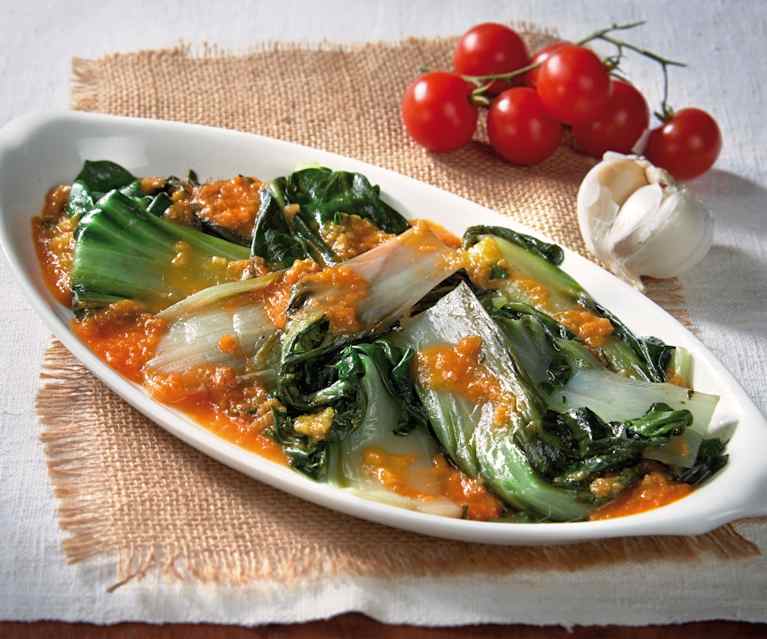 Bietole con emulsione di pomodorini Bietole con emulsione di pomodorini