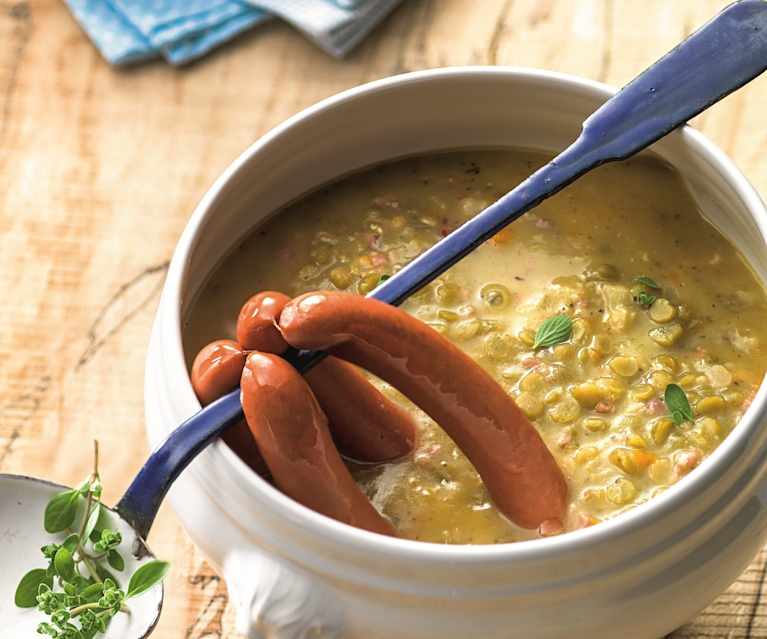 Vienna sausages with split pea soup Vienna sausages with split pea soup
