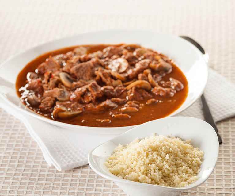 Ternera al chilindrón con cuscús Ternera al chilindrón con cuscús