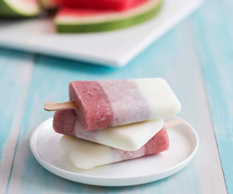 Ghiaccioli cremosi all'anguria e semi di chia Ghiaccioli cremosi all'anguria e semi di chia