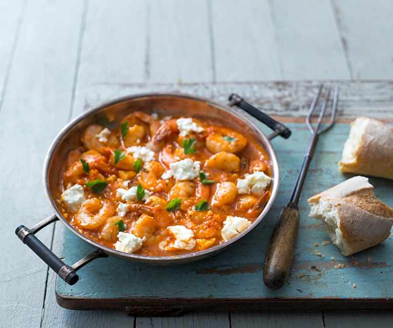 Prawn Saganaki with Feta Prawn Saganaki with Feta