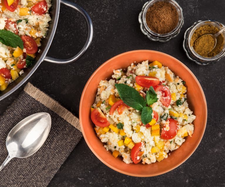 Cous Cous Di Cavolfiore E Verdure Raw Cookidoo La Nostra Piattaforma Ufficiale Di Ricette Per Bimby