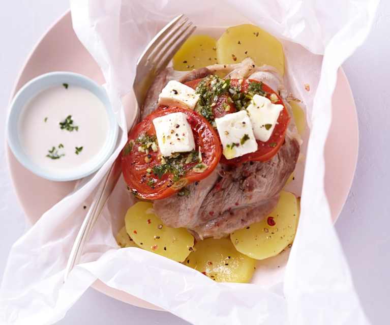 Papillotes d'agneau à la feta Papillotes d'agneau à la feta