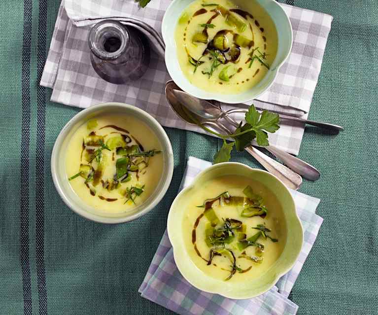 Polenta Lauchsuppe mit Kernöl Polenta Lauchsuppe mit Kernöl