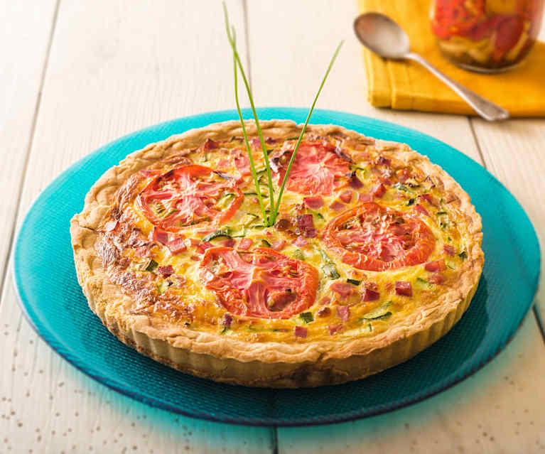 Quiche de calabacitas y jamón de pierna Quiche de calabacitas y jamón de pierna