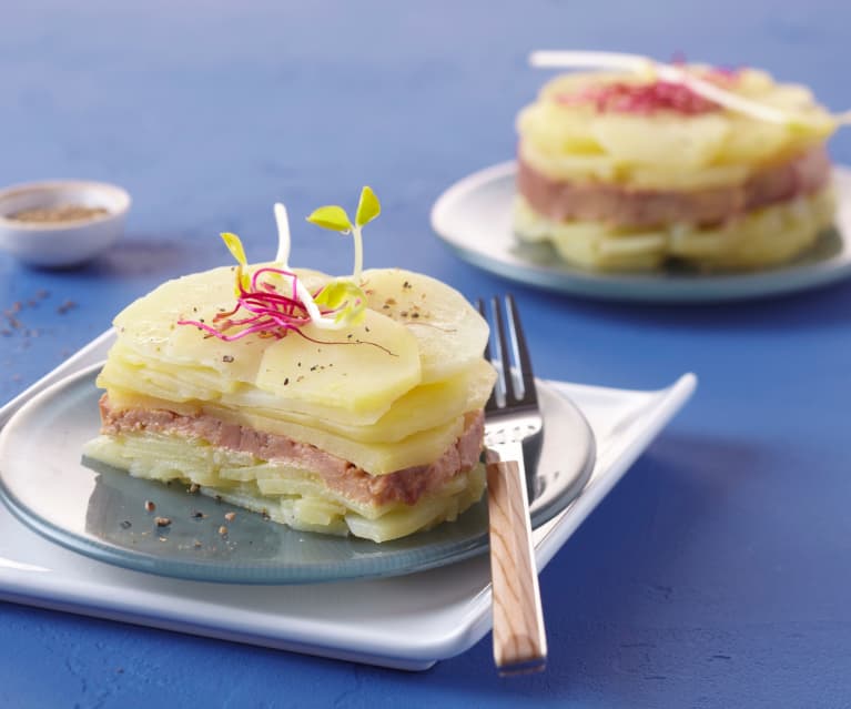 Mille Feuilles De Pomme De Terre Au Foie Gras Cookidoo La Plateforme De Recettes Officielle De Thermomix