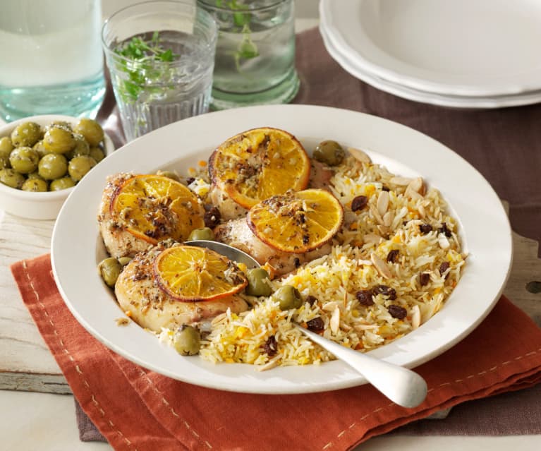 Spiced Orange Roast Chicken and Basmati Rice with Raisins ...