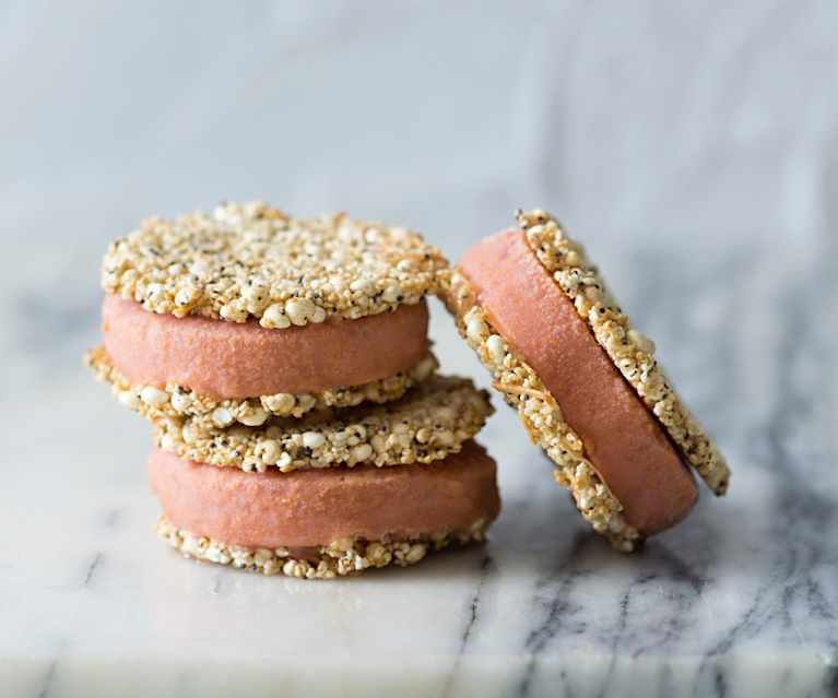 Watermelon and raspberry ice cream sandwiches Watermelon and raspberry ice cream sandwiches