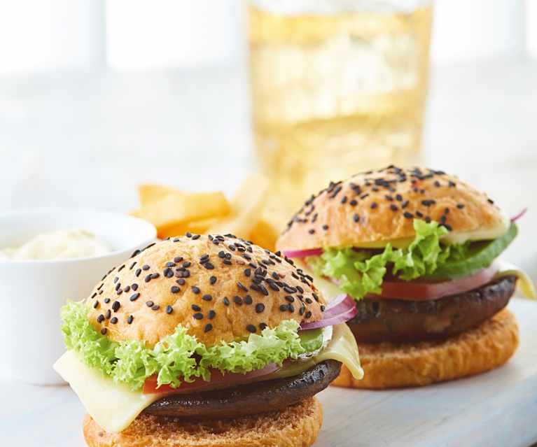 Hamburguesa de portobello Hamburguesa de portobello