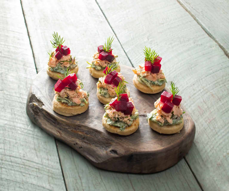 Poached salmon and beetroot blinis - Cookidoo® – the official Thermomix ...