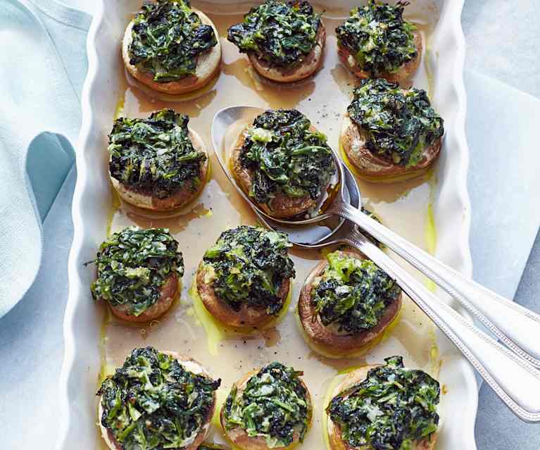 Champignons mit Blattspinat-Füllung Champignons mit Blattspinat-Füllung