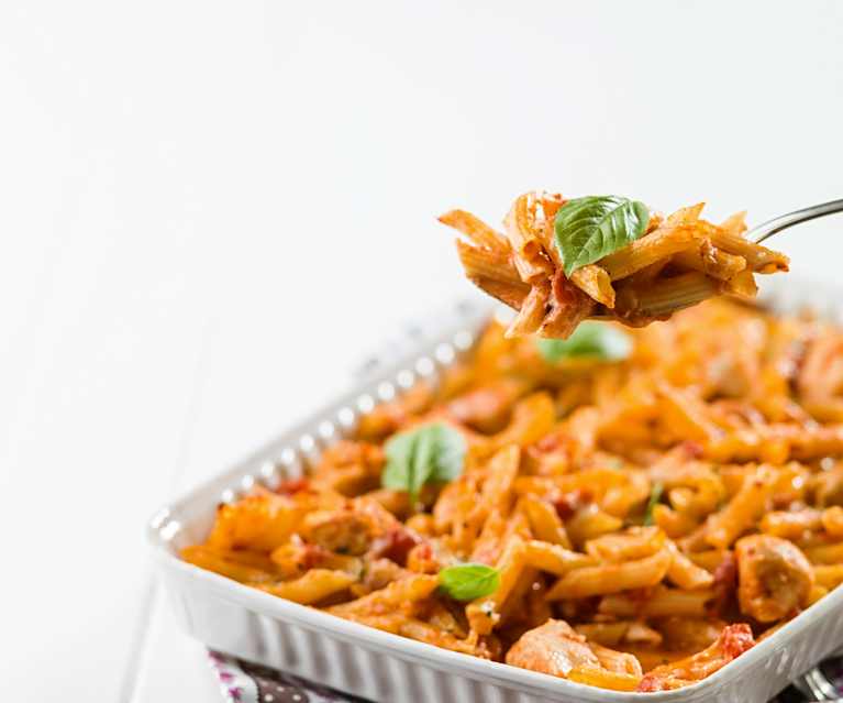 Penne de frango caprese Penne de frango caprese