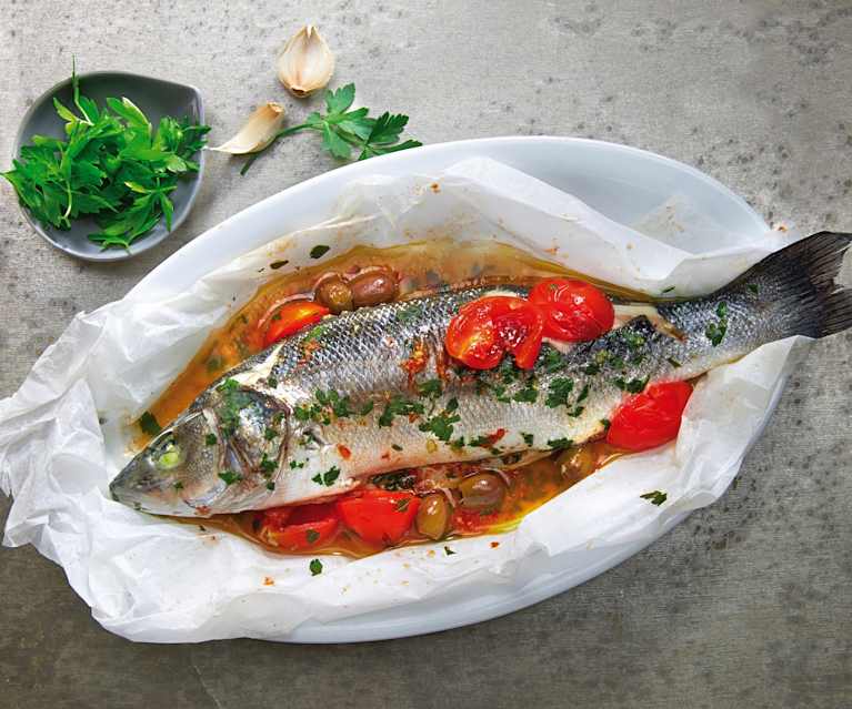 Branzino al cartoccio Branzino al cartoccio