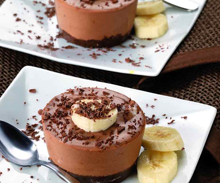 Mini cheesecake de plátano Mini cheesecake de plátano