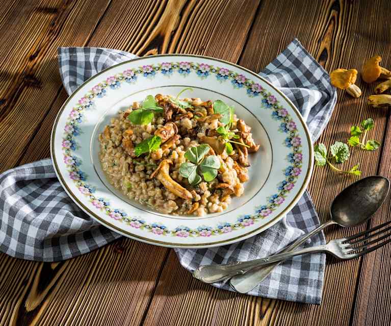 Dinkelrisotto mit Eierschwammerl Dinkelrisotto mit Eierschwammerl