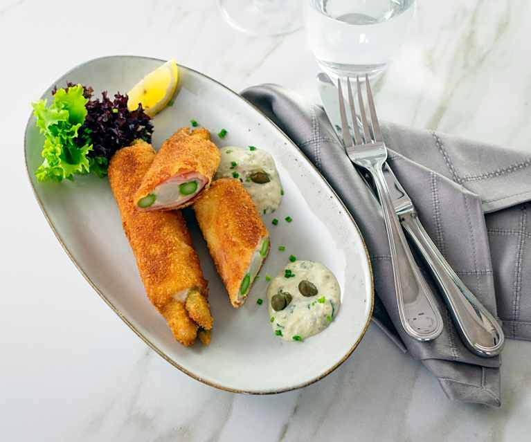 Spargel Cordon Bleu mit Sauce Tartare Spargel Cordon Bleu mit Sauce Tartare