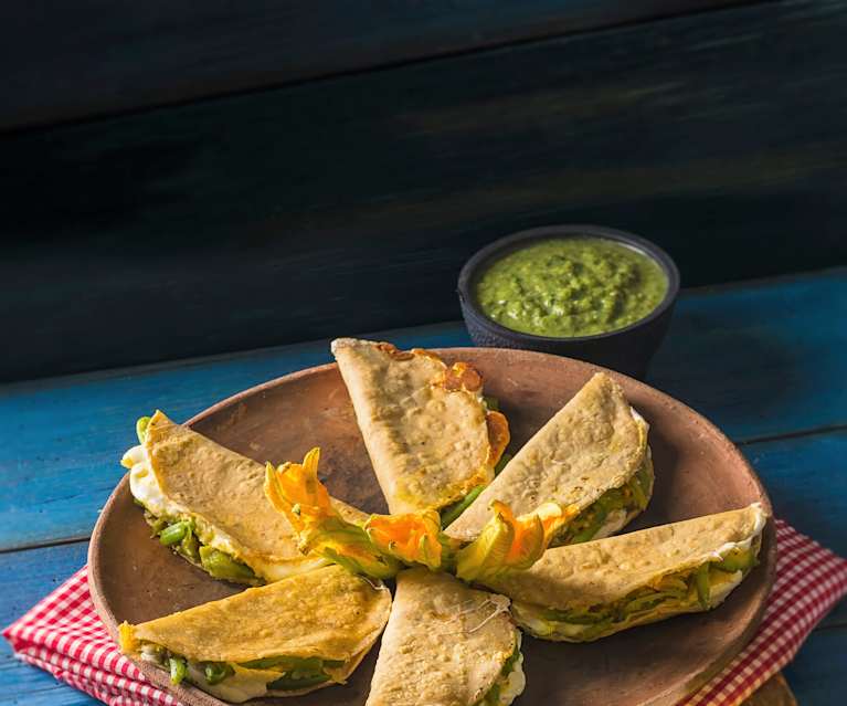 Quesadillas de flor de calabaza y queso Cookidoo® la plataforma de