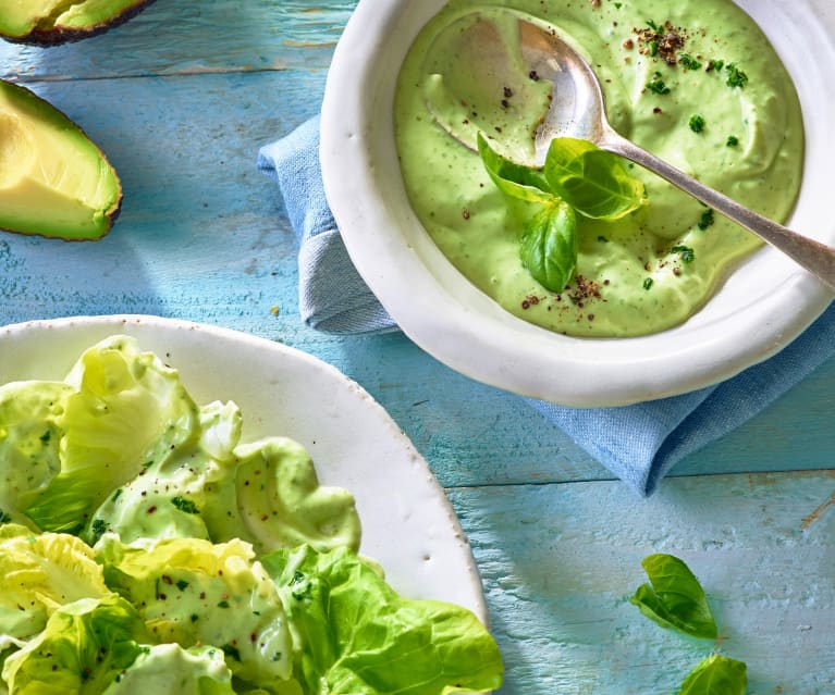 Condimento avocado e basilico