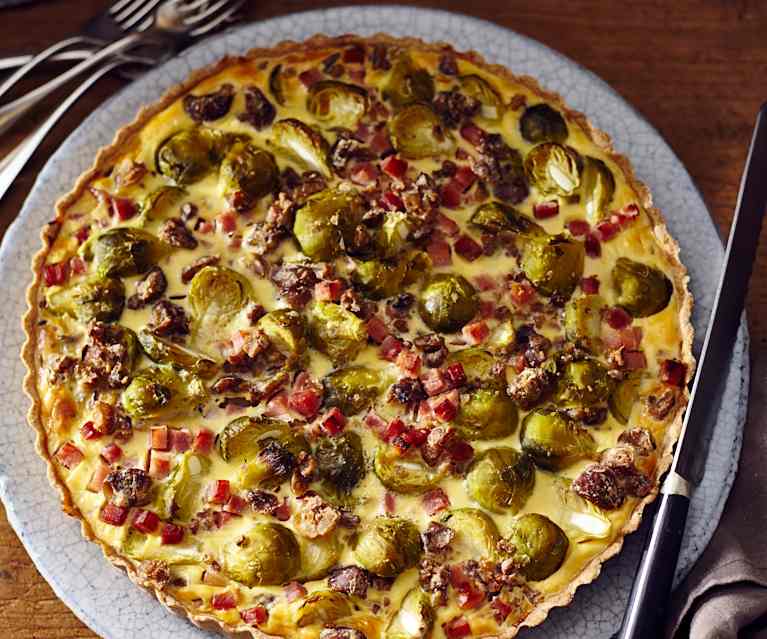 Rosenkohlquiche mit Maronen und Schinken Rosenkohlquiche mit Maronen und Schinken