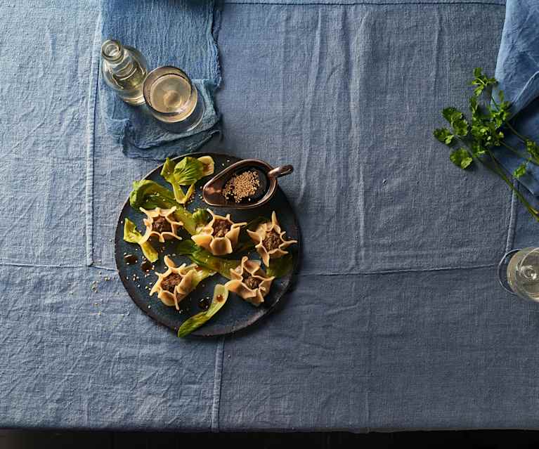 Reh-Dumplings mit Pak Choi Reh-Dumplings mit Pak Choi