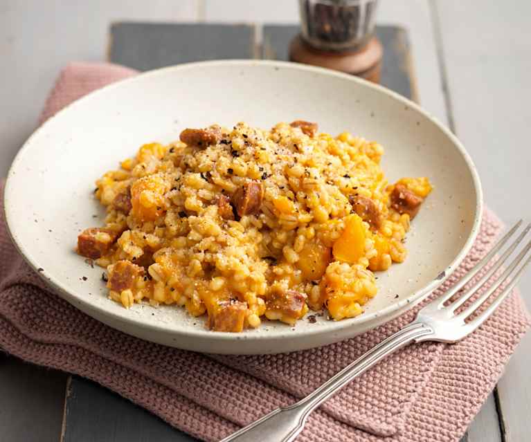 Pumpkin Pearl Barley Risotto with Chorizo Pumpkin Pearl Barley Risotto with Chorizo