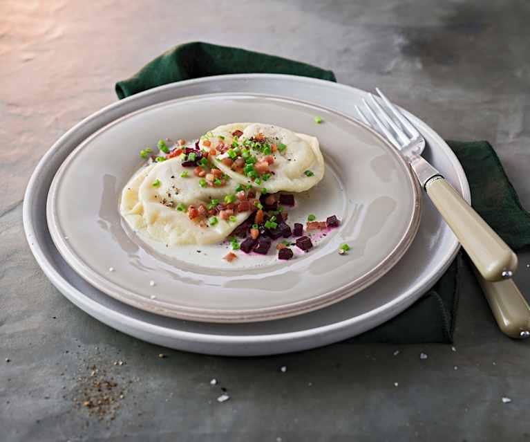 Wildschwein-Ravioli mit Specksauce Wildschwein-Ravioli mit Specksauce