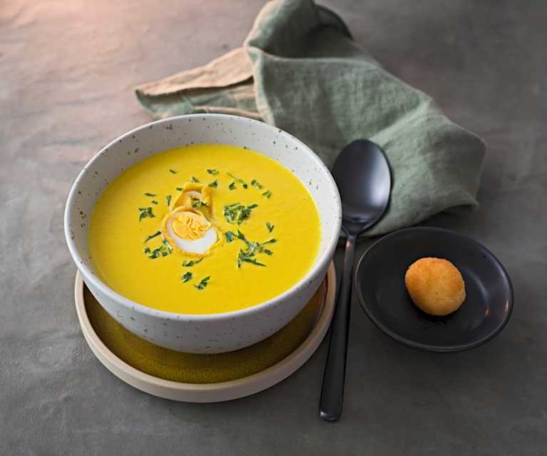 Winterliche Karottensuppe Mit Gebackenem Wachtelei Cookidoo Das Offizielle Thermomix Rezept Portal