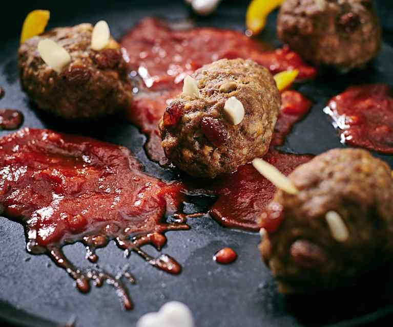Mäuse-Frikadellen mit Tomatensauce Mäuse-Frikadellen mit Tomatensauce