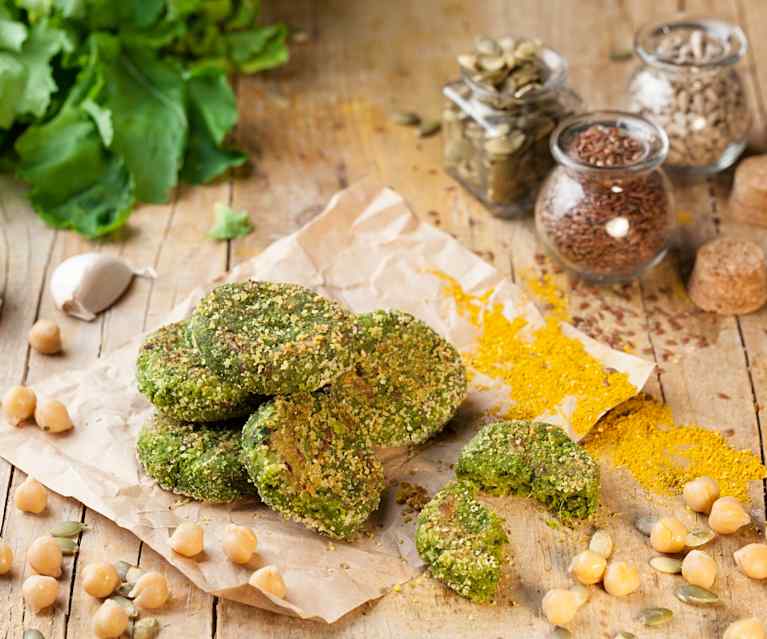 Mini burger di broccoletti e ceci Mini burger di broccoletti e ceci