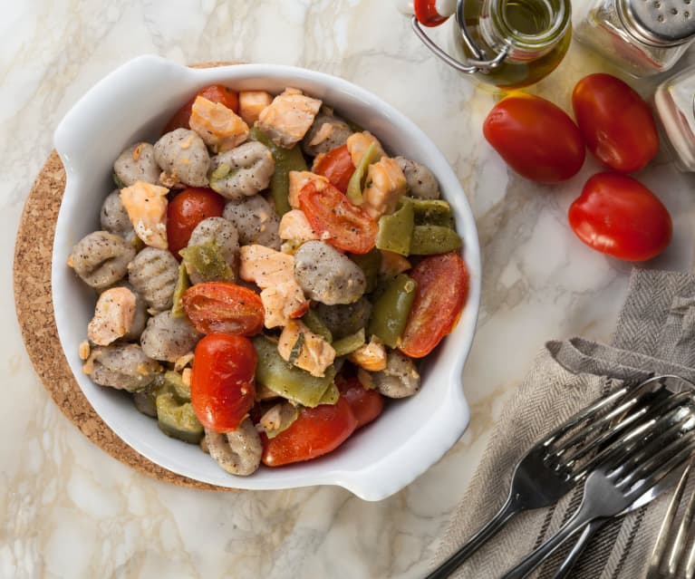 Gnocchi di grano saraceno con taccole e salmone (senza ...