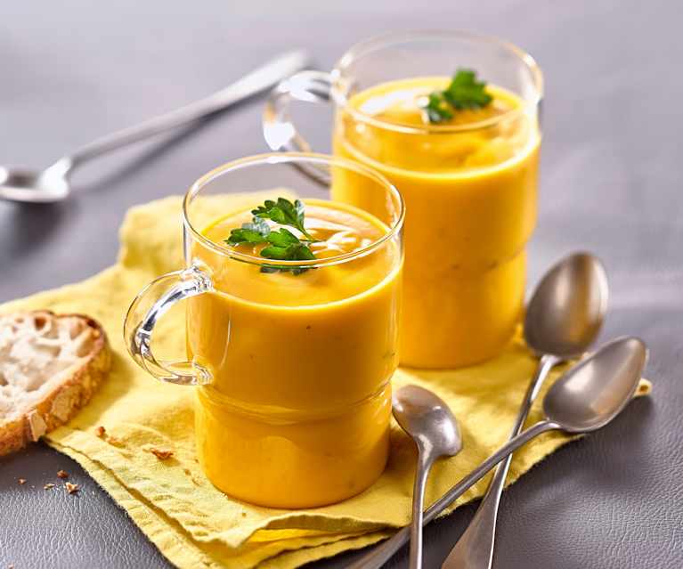 Velouté de potiron au fromage ail et fines herbes Velouté de potiron au fromage ail et fines herbes
