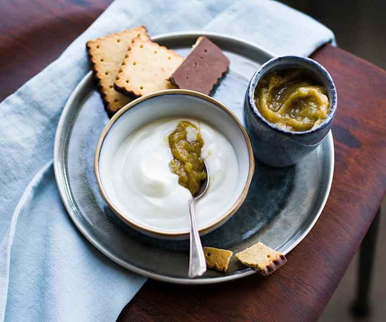 Crème au fromage blanc et rhubarbe Crème au fromage blanc et rhubarbe
