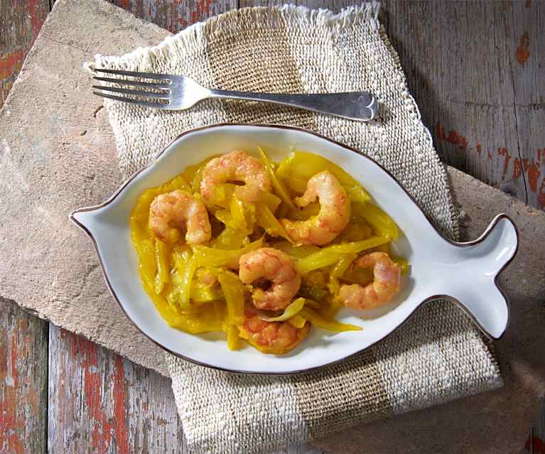 Finocchi e gamberi allo zafferano Finocchi e gamberi allo zafferano