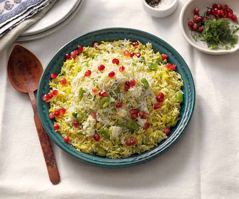 Arroz persa con habas y granada - Irán Arroz persa con habas y granada - Irán