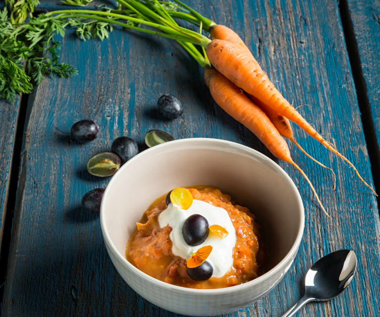 Karotten-Trauben-Gewürz-Kompott mit Vanillecreme - Cookidoo® – das ...