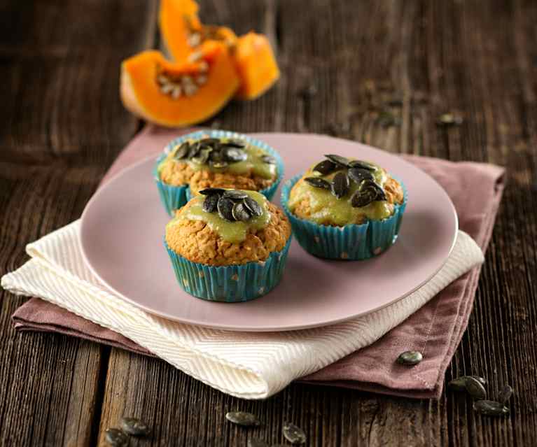 Kürbismuffins mit Zitronen-Minz-Glasur (vegan) Kürbismuffins mit Zitronen-Minz-Glasur (vegan)
