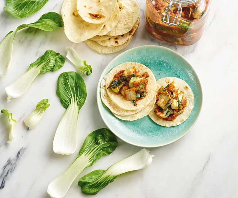 Kimchi em tortilhas Kimchi em tortilhas