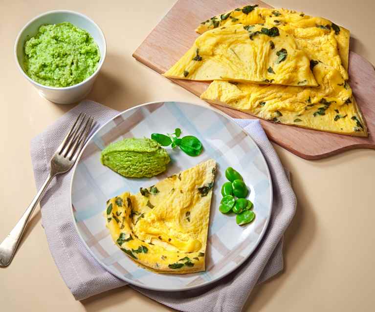 Frittata con battuto di fave Frittata con battuto di fave