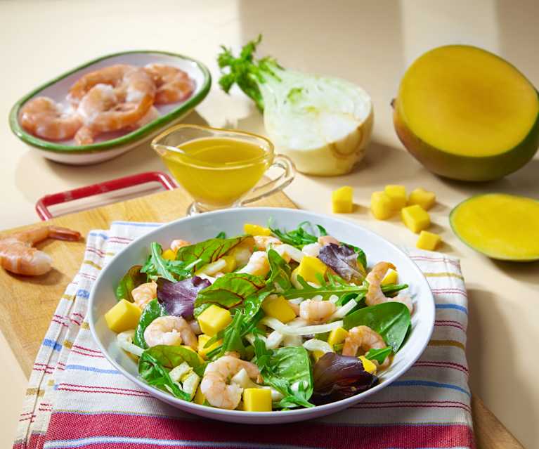 Gamberi in insalata esotica Gamberi in insalata esotica