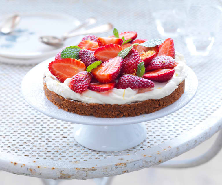 Tarte Sans Cuisson Aux Fraises Et Speculoos