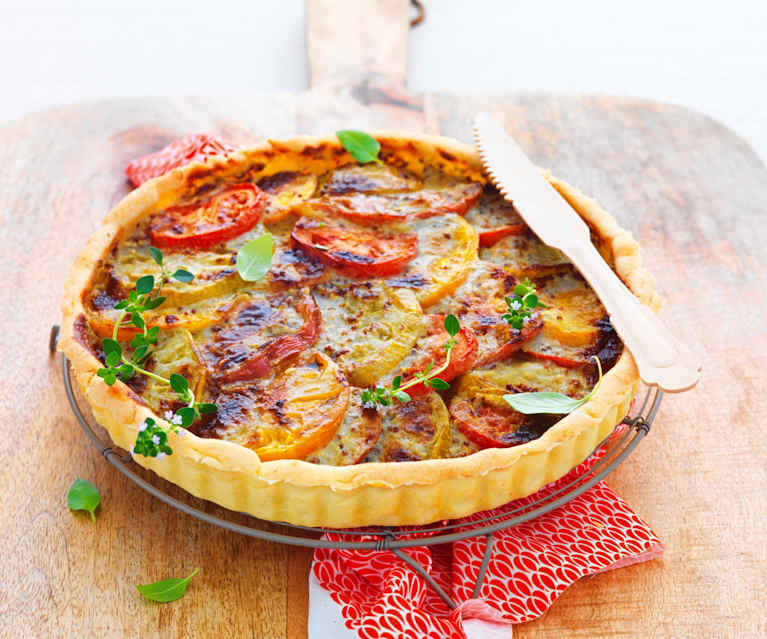 Tarte aux tomates de couleur et roquefort Tarte aux tomates de couleur et roquefort