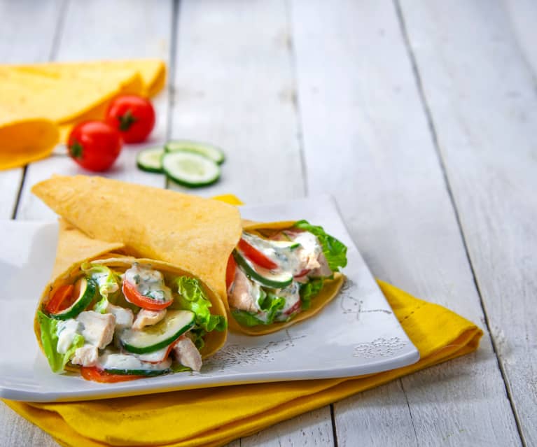 Wraps Di Pollo Con Insalata Cetrioli E Pomodorini Cookidoo Das Offizielle Thermomix Rezept Portal