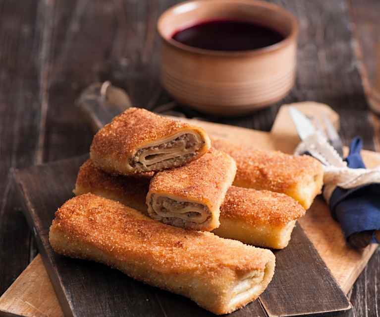 Krokiety z mięsem i pieczarkami Krokiety z mięsem i pieczarkami