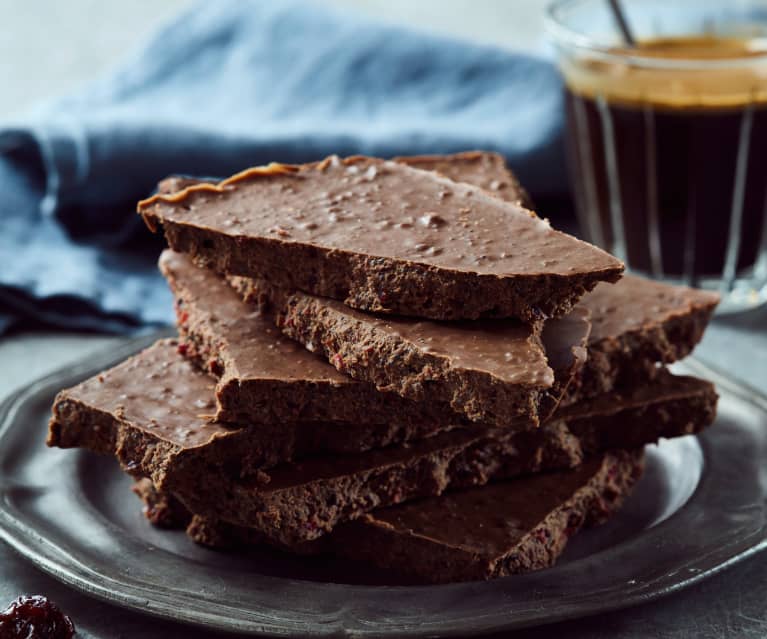 Lebkuchenschokolade mit Mohn und Kirschen