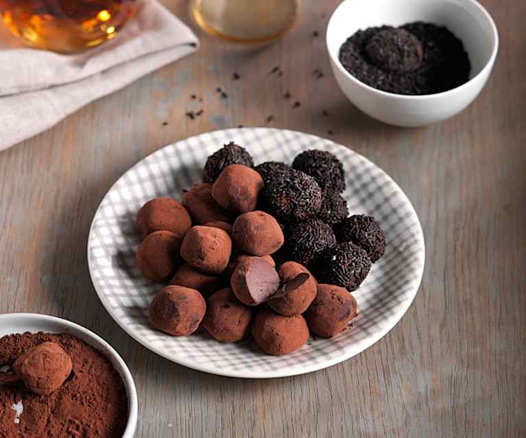 Trufas de chocolate negro Trufas de chocolate negro
