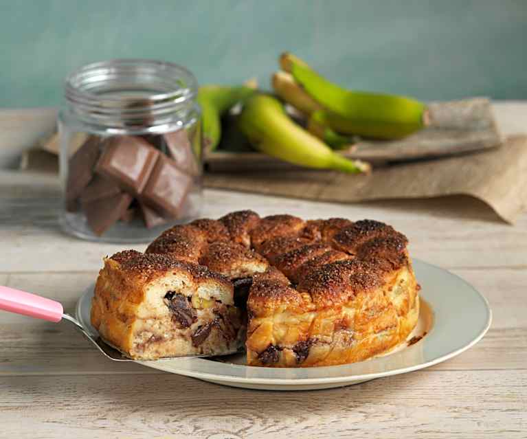 Pudin con plátano y chocolate Pudin con plátano y chocolate