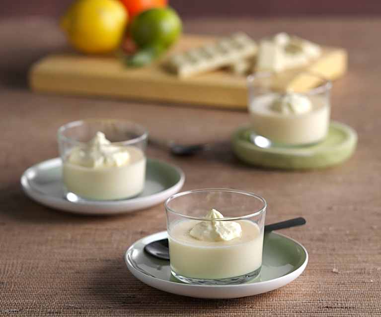Natillas de chocolate blanco con nata de cítricos Natillas de chocolate blanco con nata de cítricos