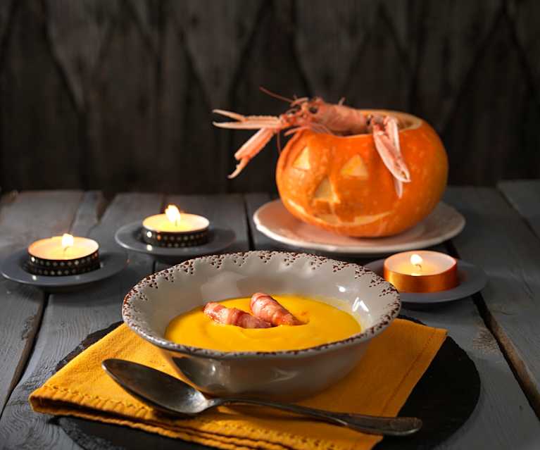 Vellutata di zucca e scampi Vellutata di zucca e scampi